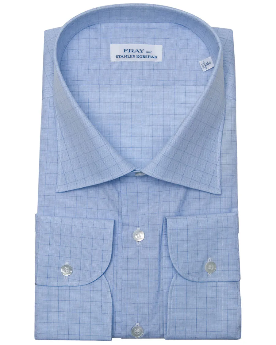 Light Blue Large Graph Check Dress Shirt