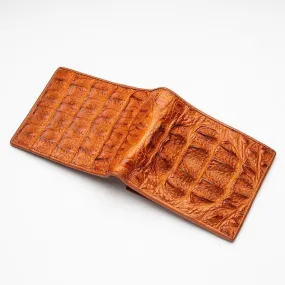 Light Brown Genuine Big Hornback Skin Crocodile Wallet