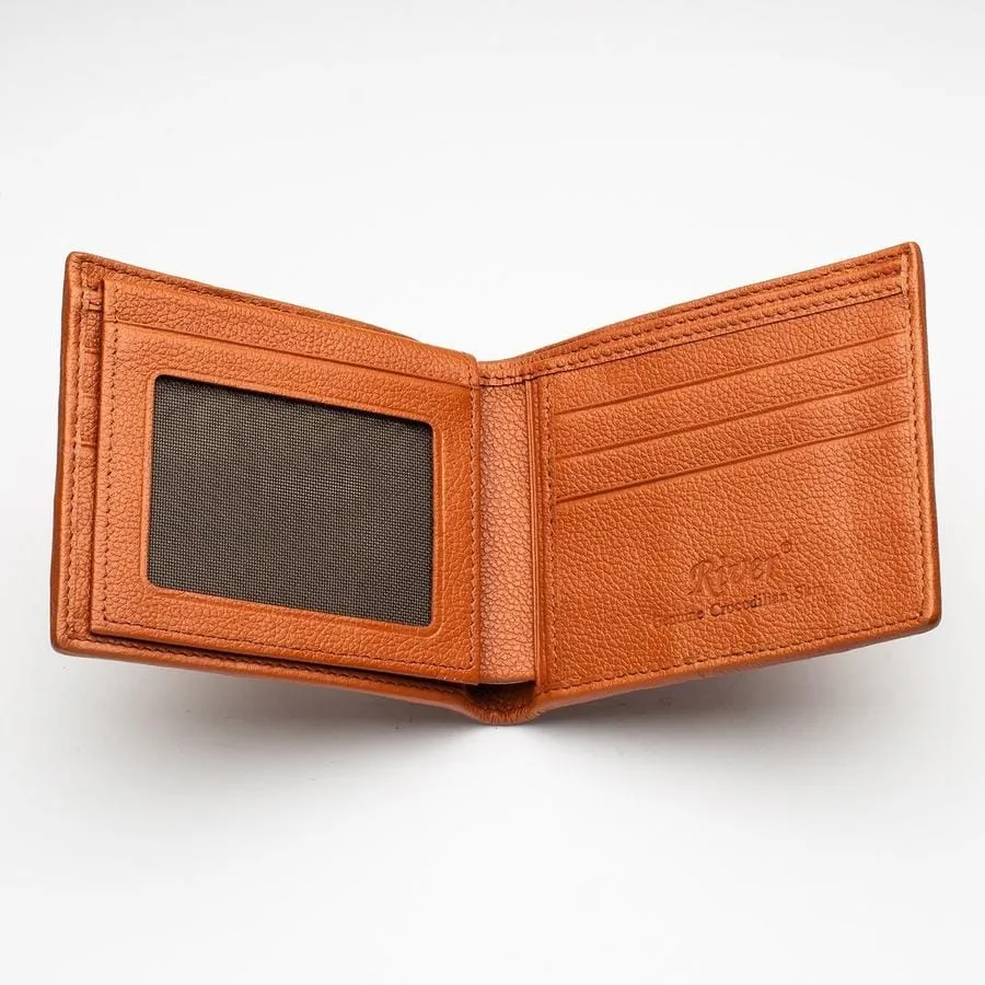 Light Brown Genuine Big Hornback Skin Crocodile Wallet