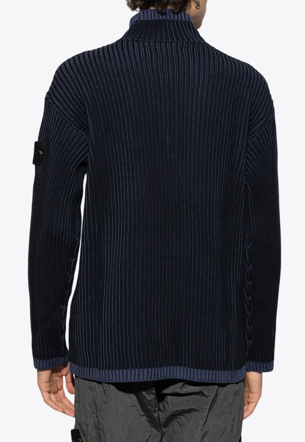 Logo Patch Half-Zip Knitted Sweater