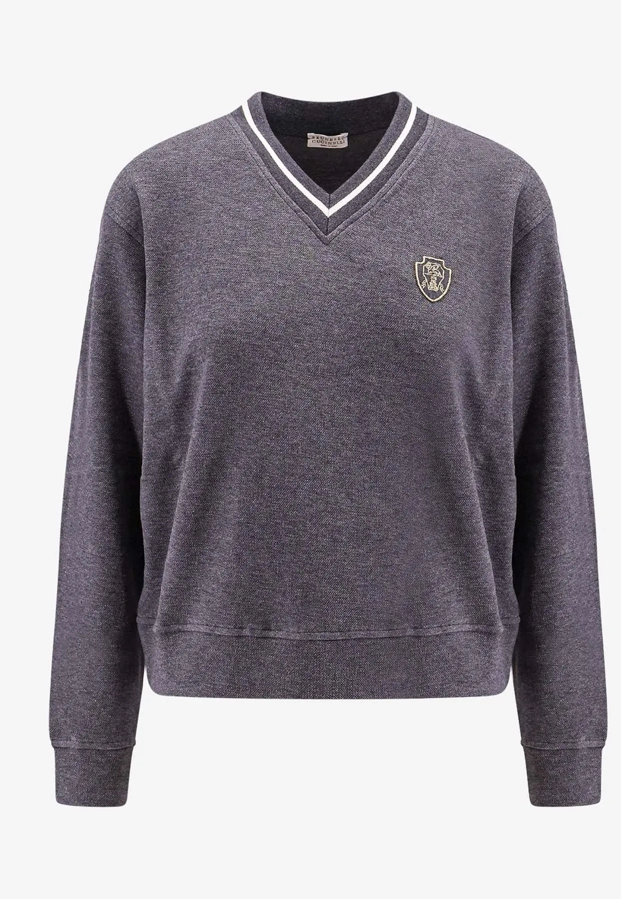 Logo-Patch V-Neck Sweater