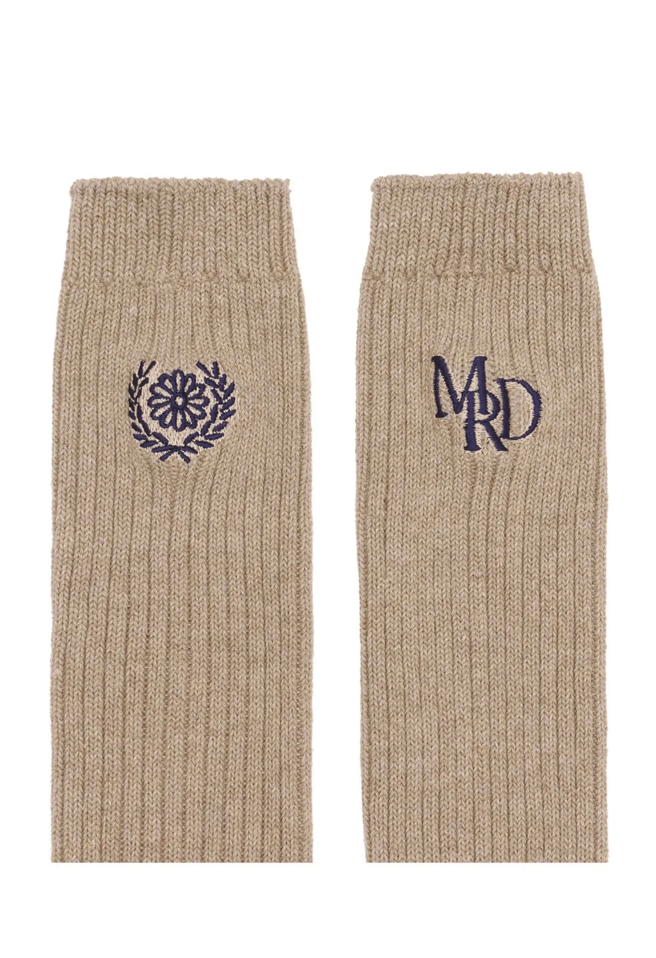 LONG SOCKS MRD LOGO DARKBEIGE NAVY