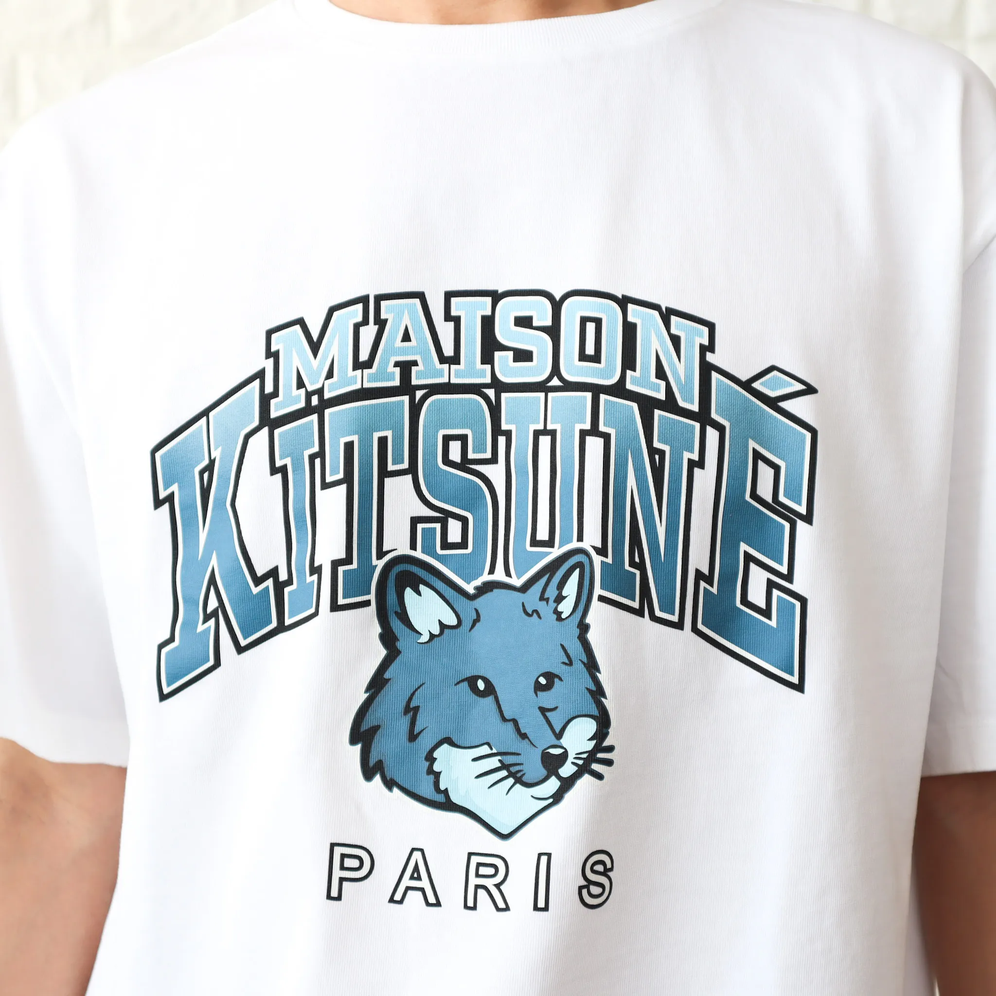 MAISON KITSUNE  |Crew Neck Unisex Plain Cotton Short Sleeves Oversized Logo