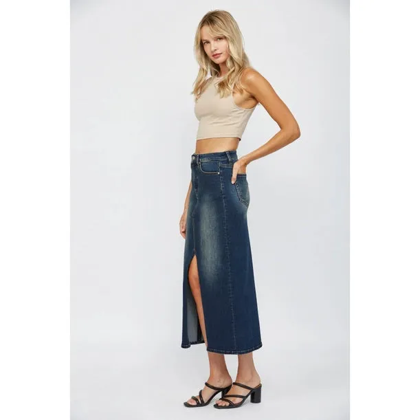 Mallory Midi Denim Skirt