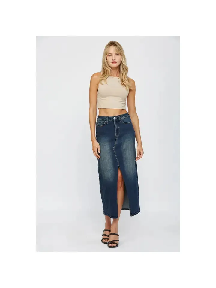 Mallory Midi Denim Skirt