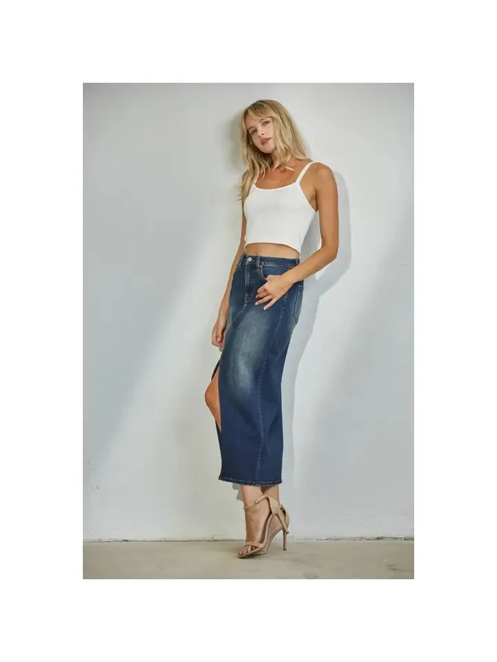 Mallory Midi Denim Skirt