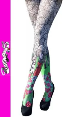 Marie Antoilette Alice Printed Tights