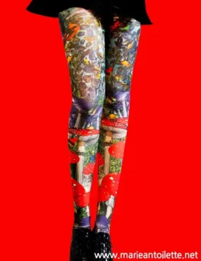 Marie Antoilette Birds Printed Tights