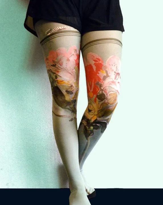 Marie Antoilette Clearance Floral Tights