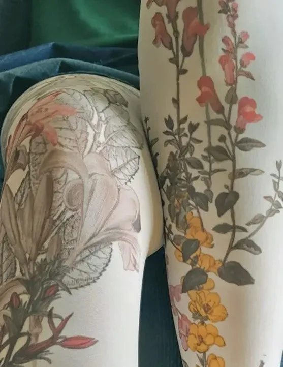 Marie Antoilette Flores Printed Tights