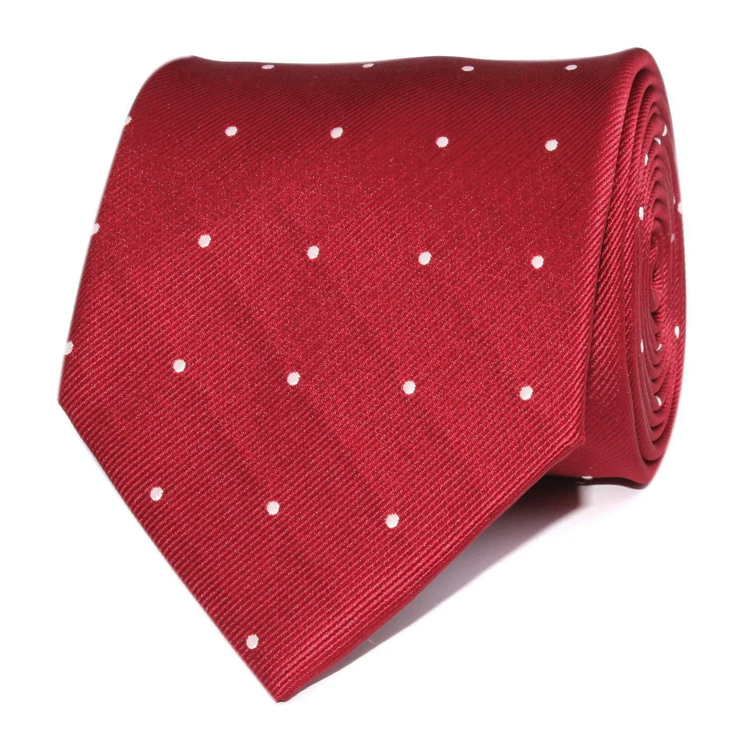 Maroon with White Polka Dots Necktie