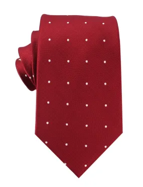 Maroon with White Polka Dots Necktie