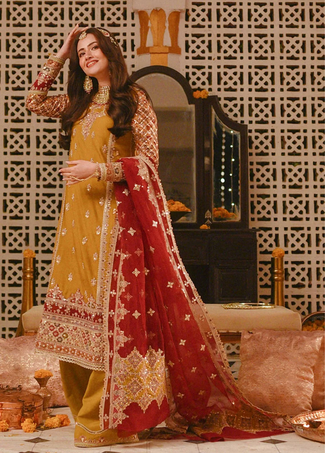 Mastani By Qalamkar Embroidered Raw Silk Unstitched 3 Piece Suit -  02