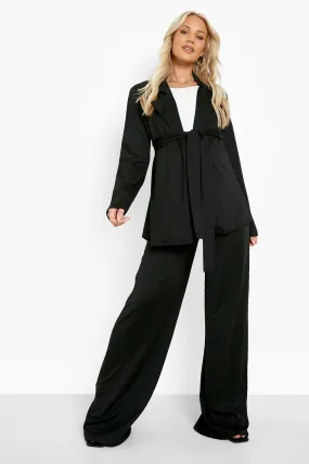 Maternity Blazer And Wide Leg Pants Set