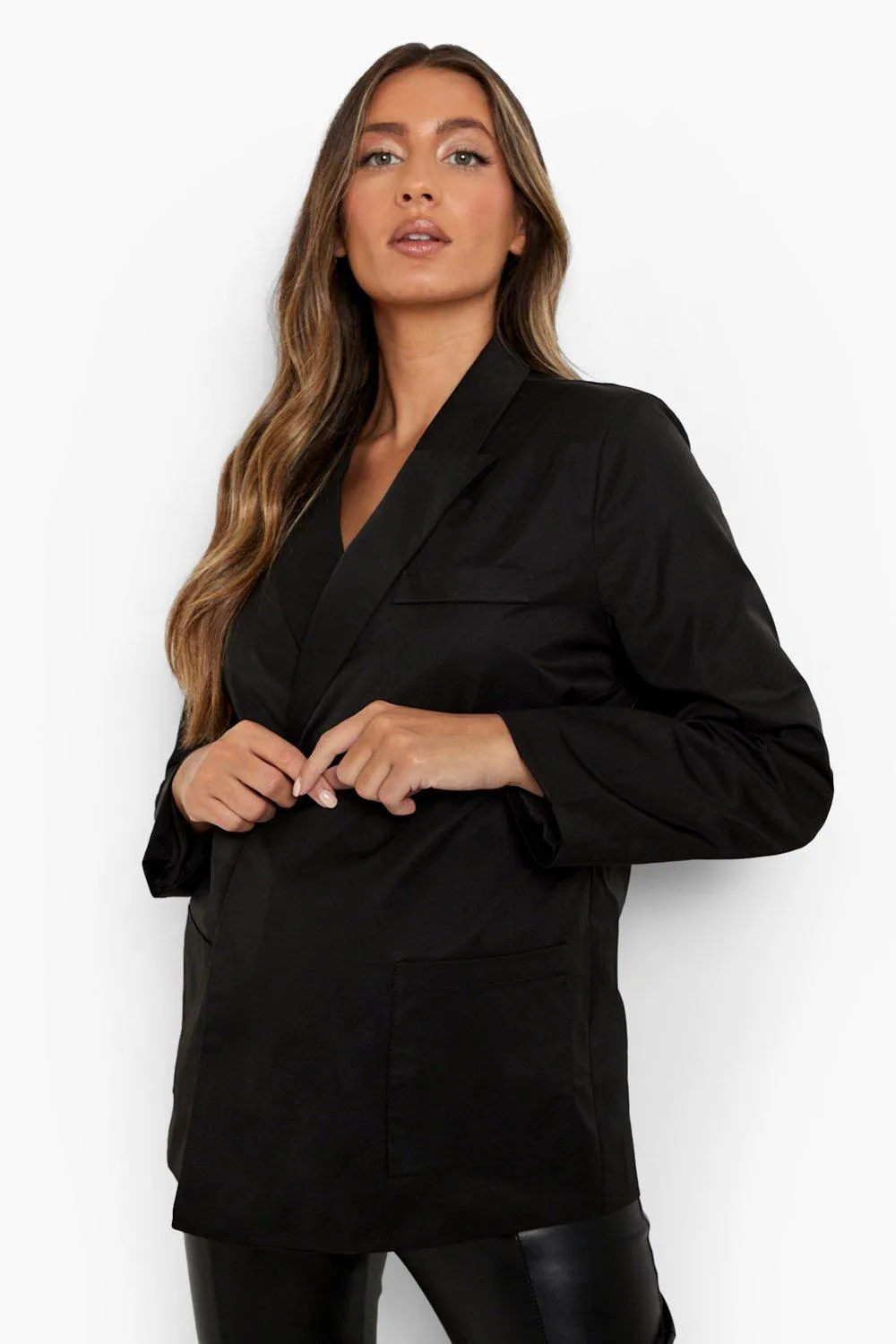 Maternity Label Detail Oversized Blazer