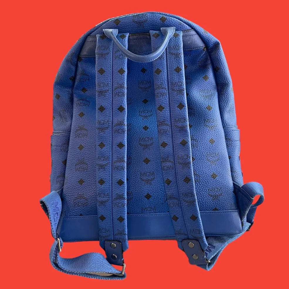 MCM Stark Blue Studded Backpack