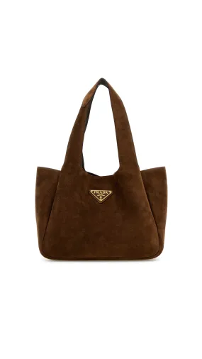 Medium Soft Suede Tote Bag - Cocoa Brown