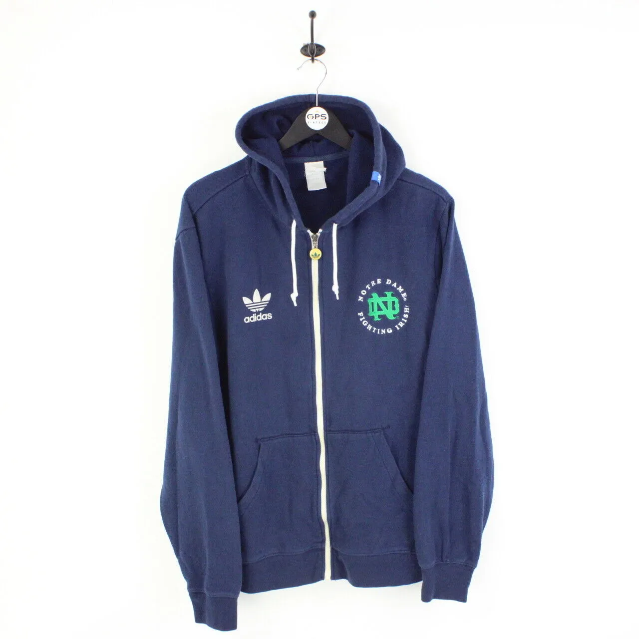 Mens ADIDAS NOTRE DAME Hoodie Navy Blue | Large