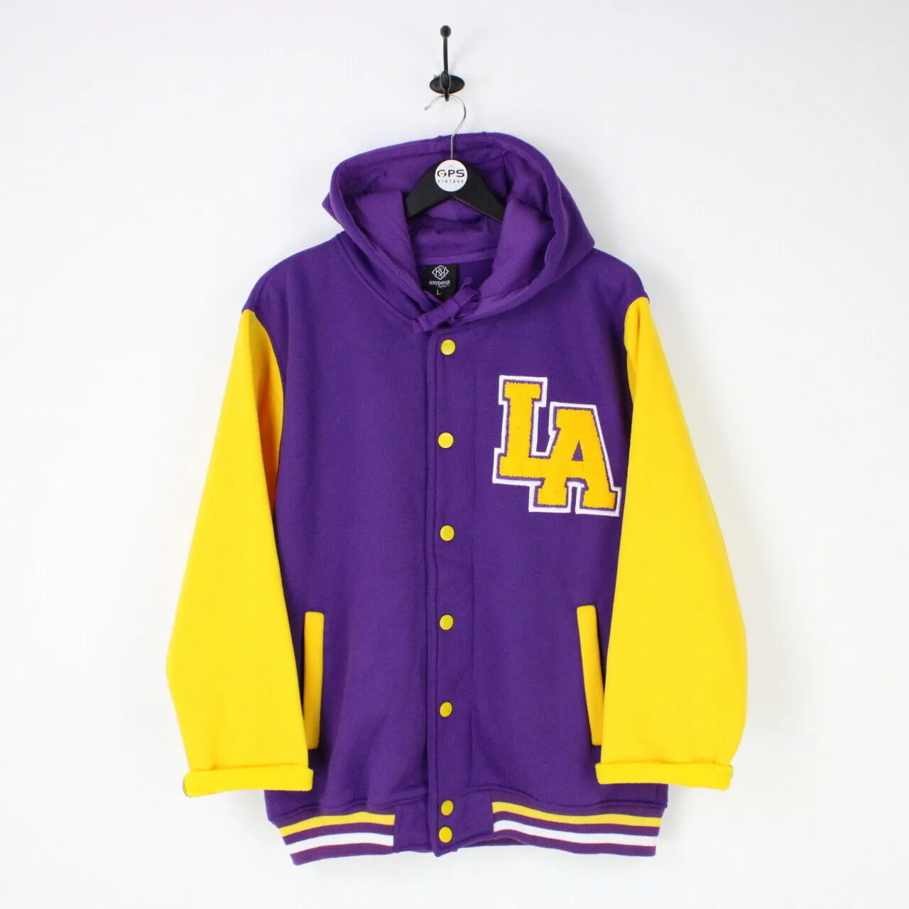 Mens LOS ANGELES Varsity Hoodie Purple | Large