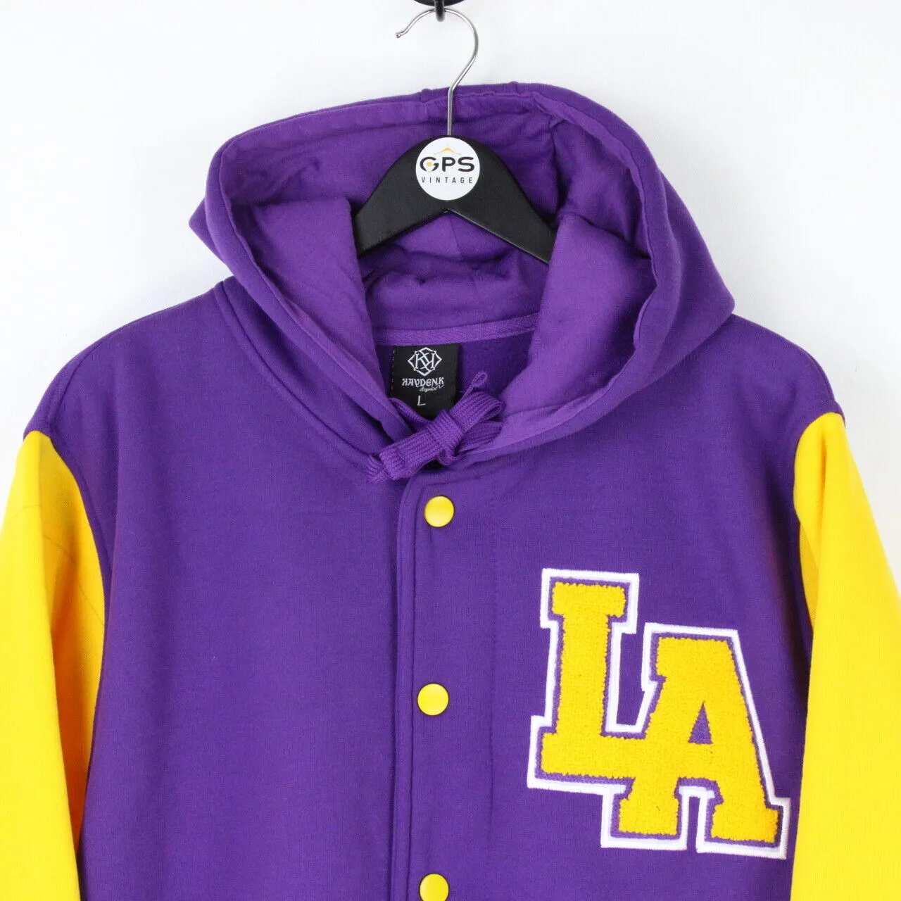 Mens LOS ANGELES Varsity Hoodie Purple | Large