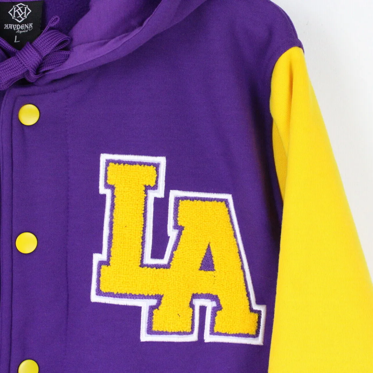 Mens LOS ANGELES Varsity Hoodie Purple | Large