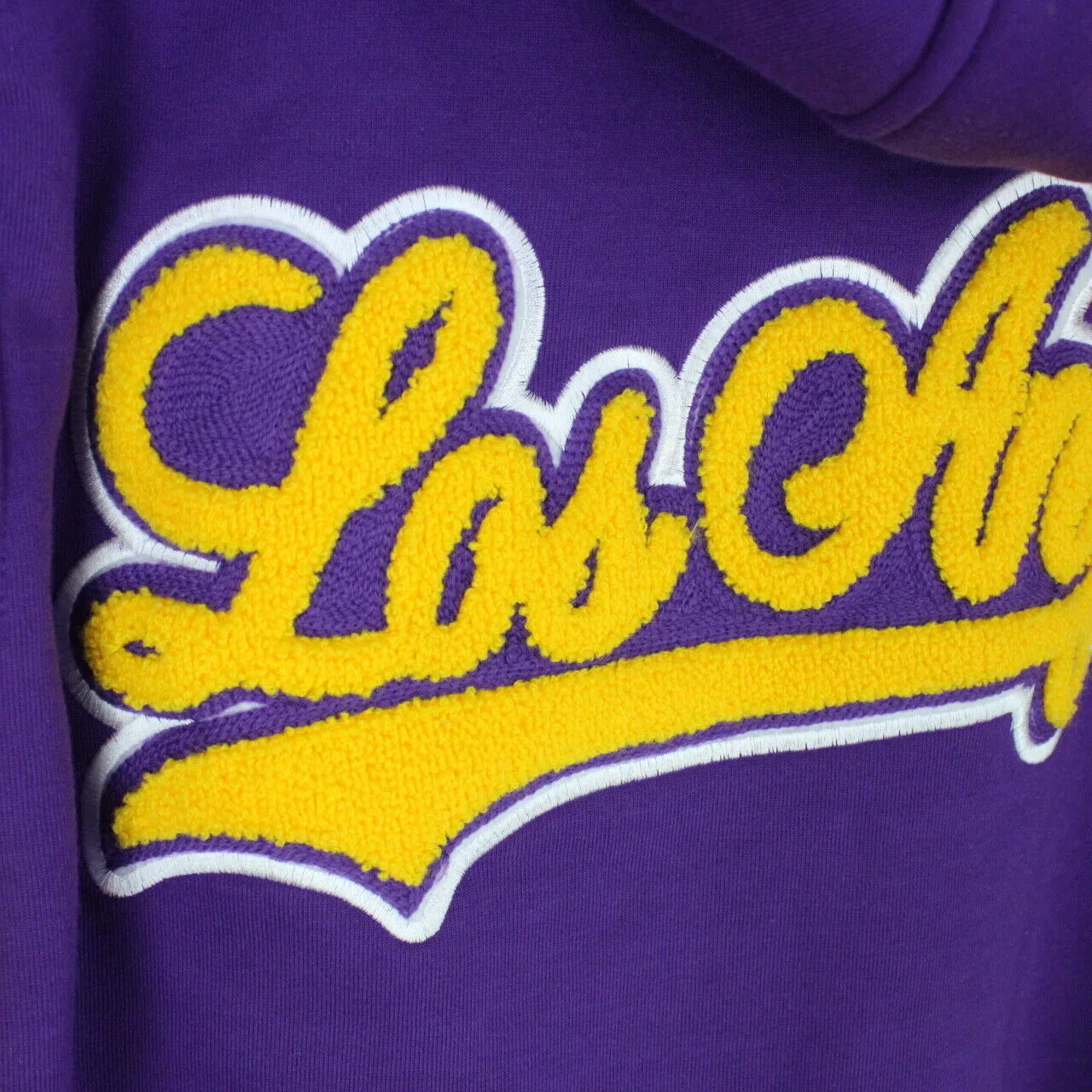 Mens LOS ANGELES Varsity Hoodie Purple | Large