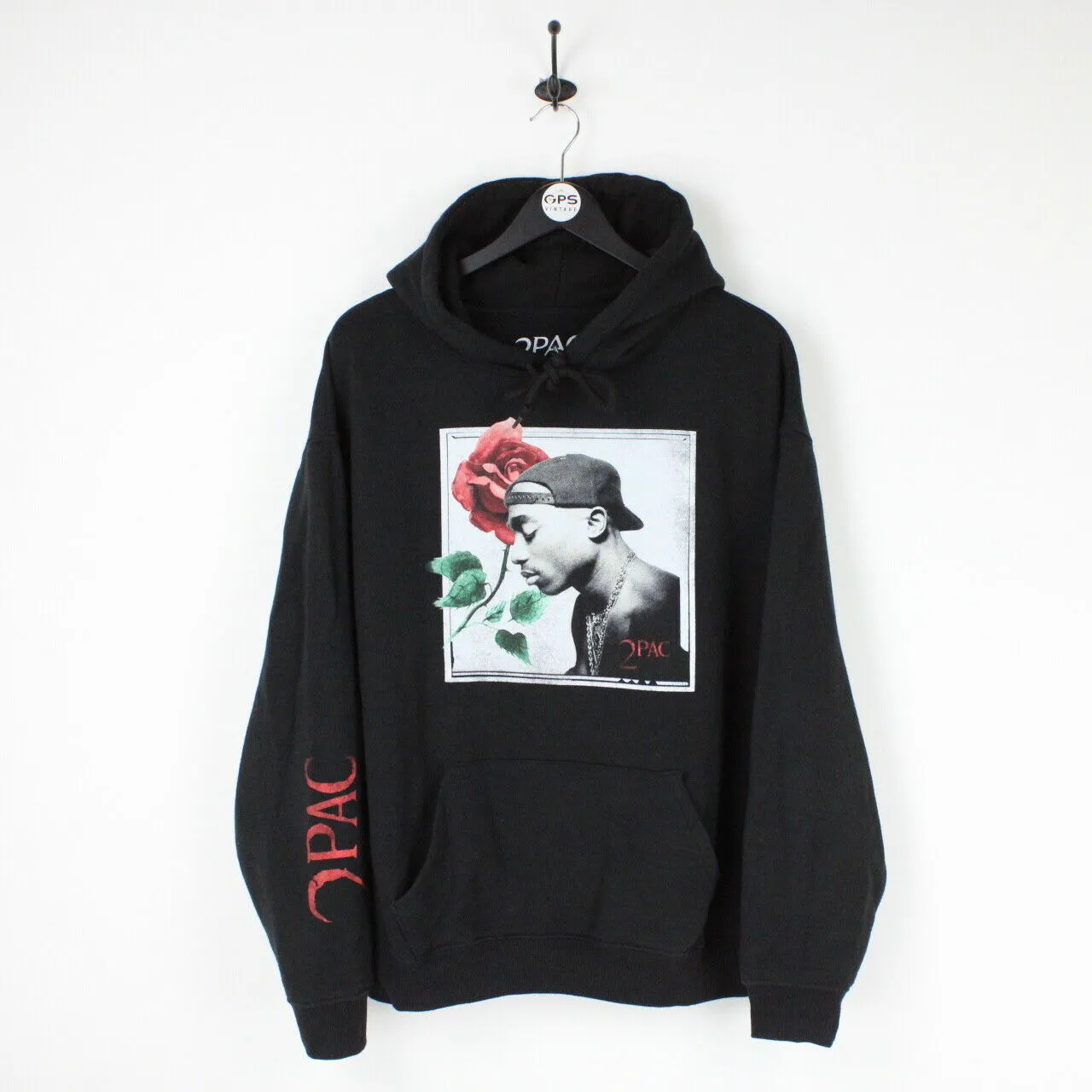 Mens TUPAC Hoodie Black | Large