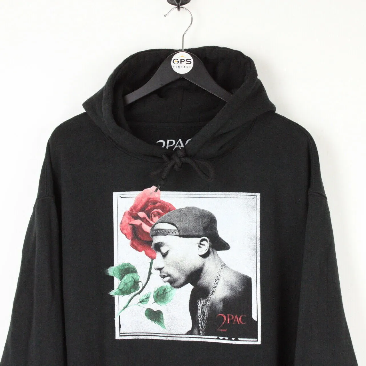 Mens TUPAC Hoodie Black | Large