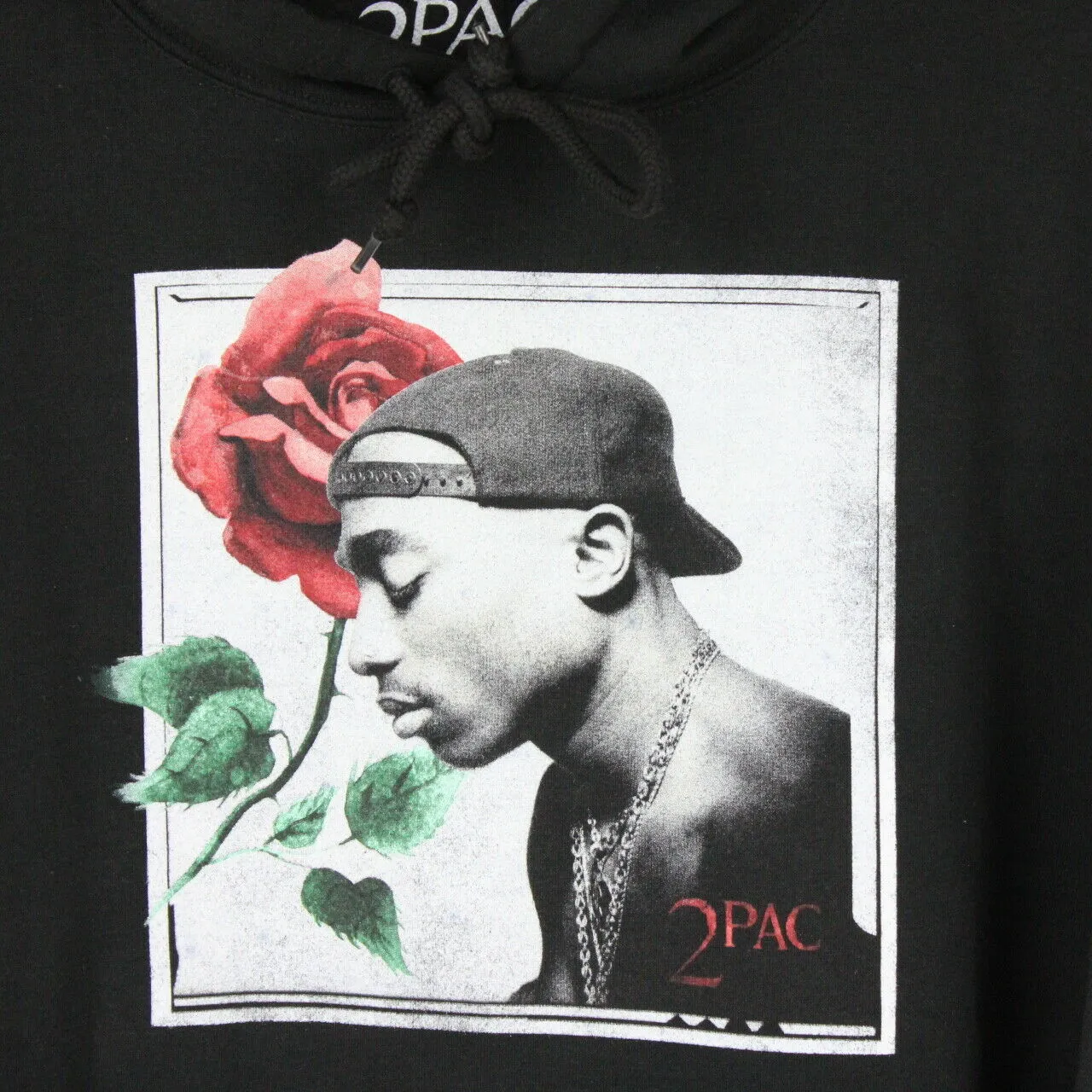 Mens TUPAC Hoodie Black | Large