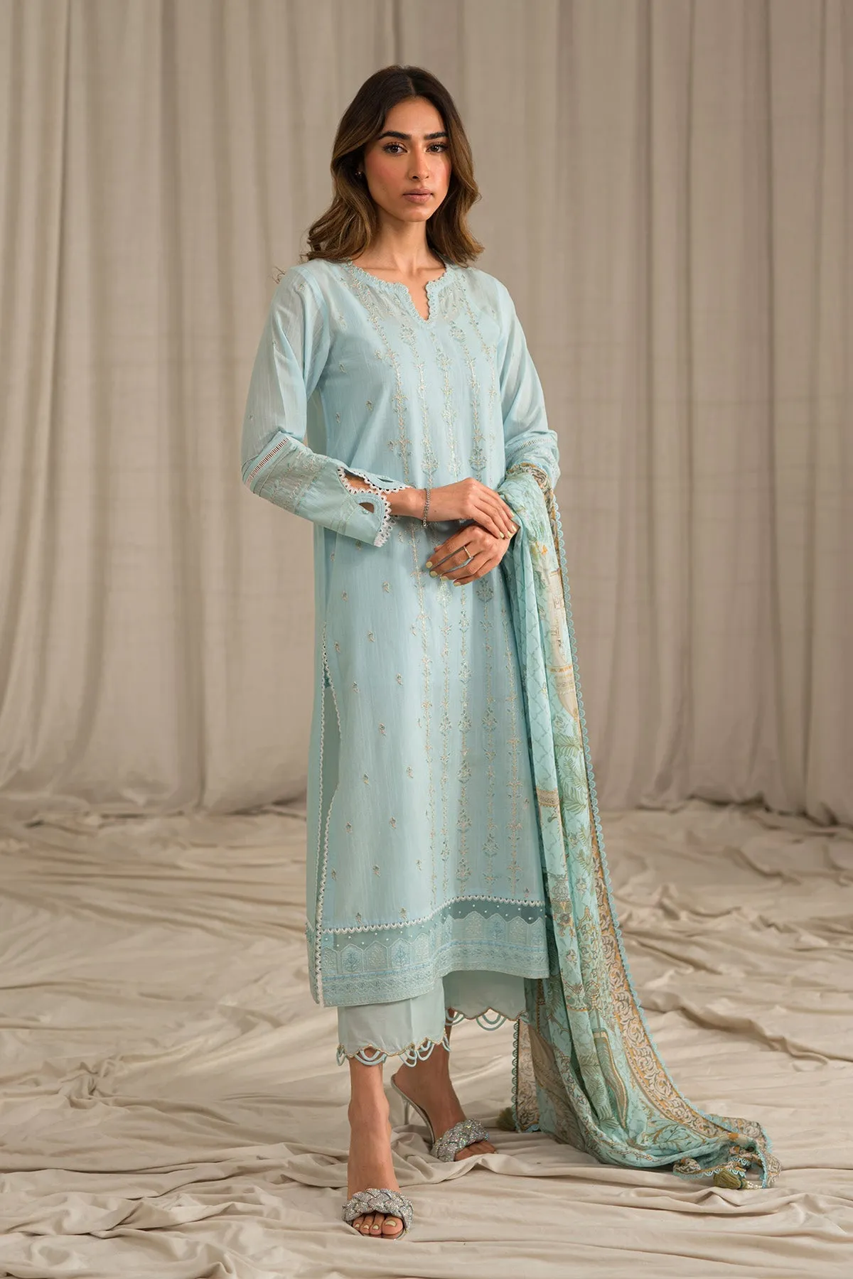 Mirage by Sahar Embroidered Luxury Lawn Unstitched 3Pc Suit S24-ES-L1-01