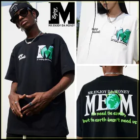 MR. ENJOY DA MONEY  |Crew Neck Unisex Street Style Cotton Short Sleeves Oversized