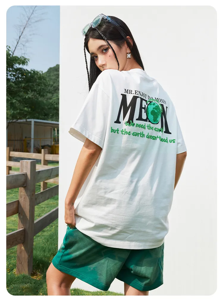 MR. ENJOY DA MONEY  |Crew Neck Unisex Street Style Cotton Short Sleeves Oversized