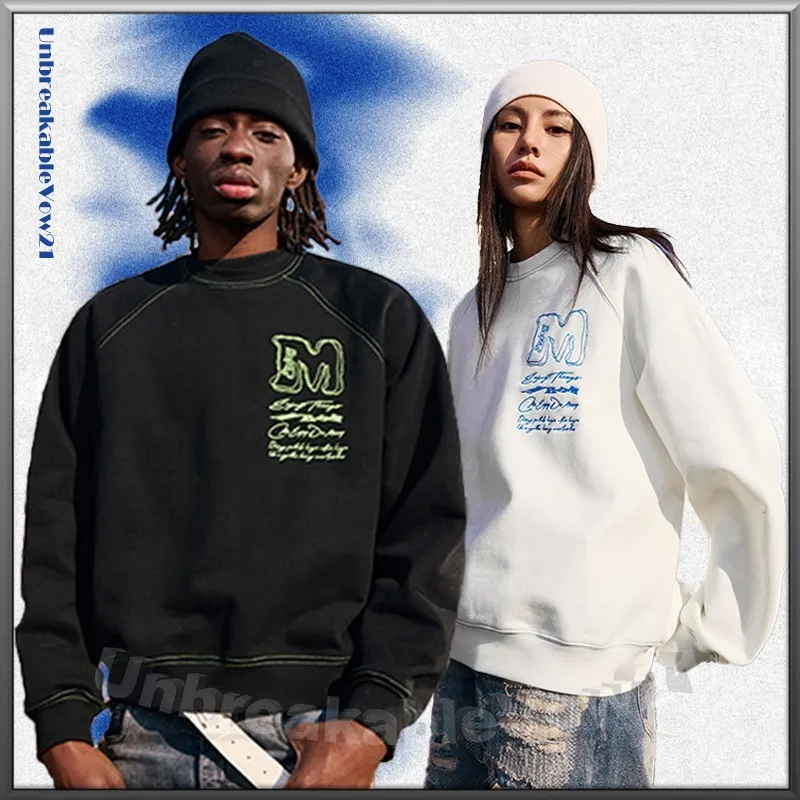 MR. ENJOY DA MONEY  |Unisex Street Style U-Neck Long Sleeves Oversized Logo