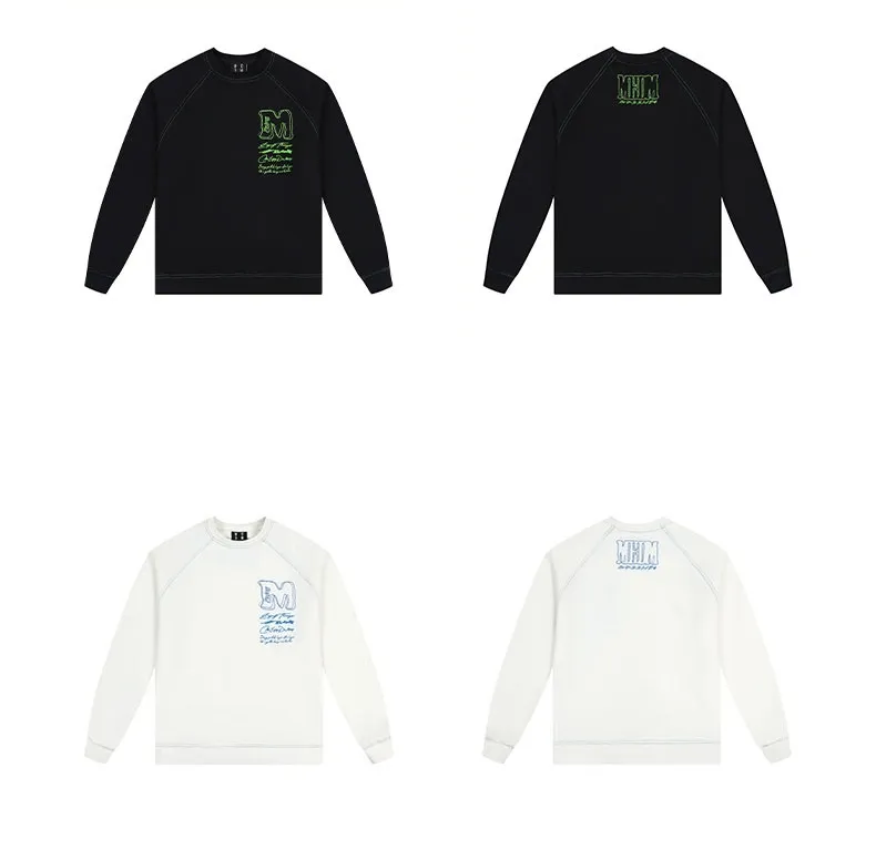 MR. ENJOY DA MONEY  |Unisex Street Style U-Neck Long Sleeves Oversized Logo