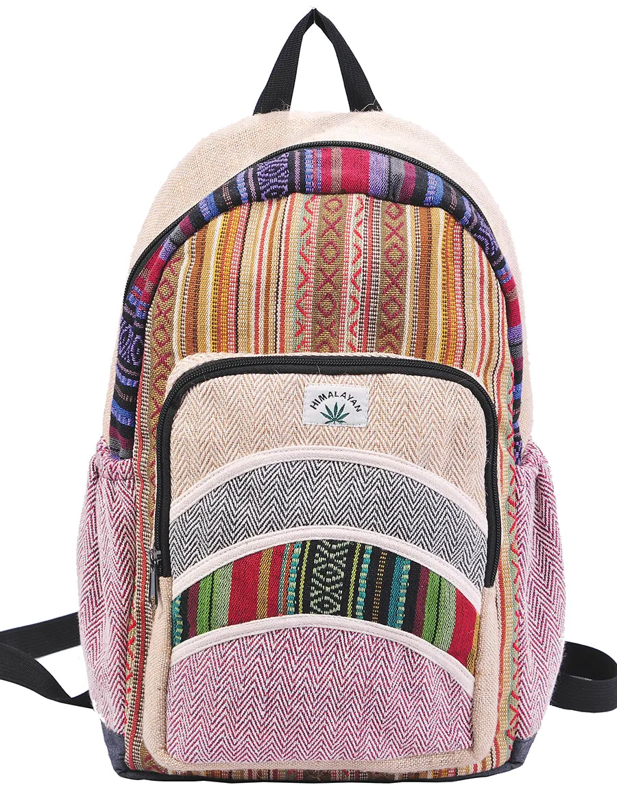 Multi-color Jacquard & Hemp Backpack