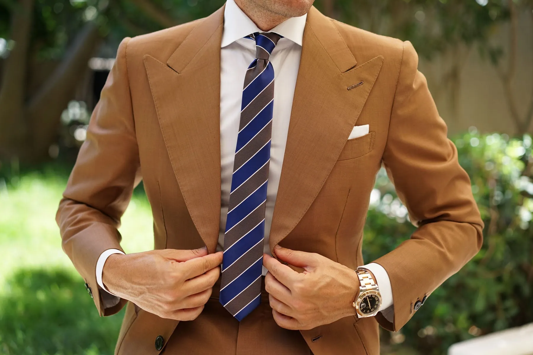 Navy Blue Black White Diagonal - Skinny Tie