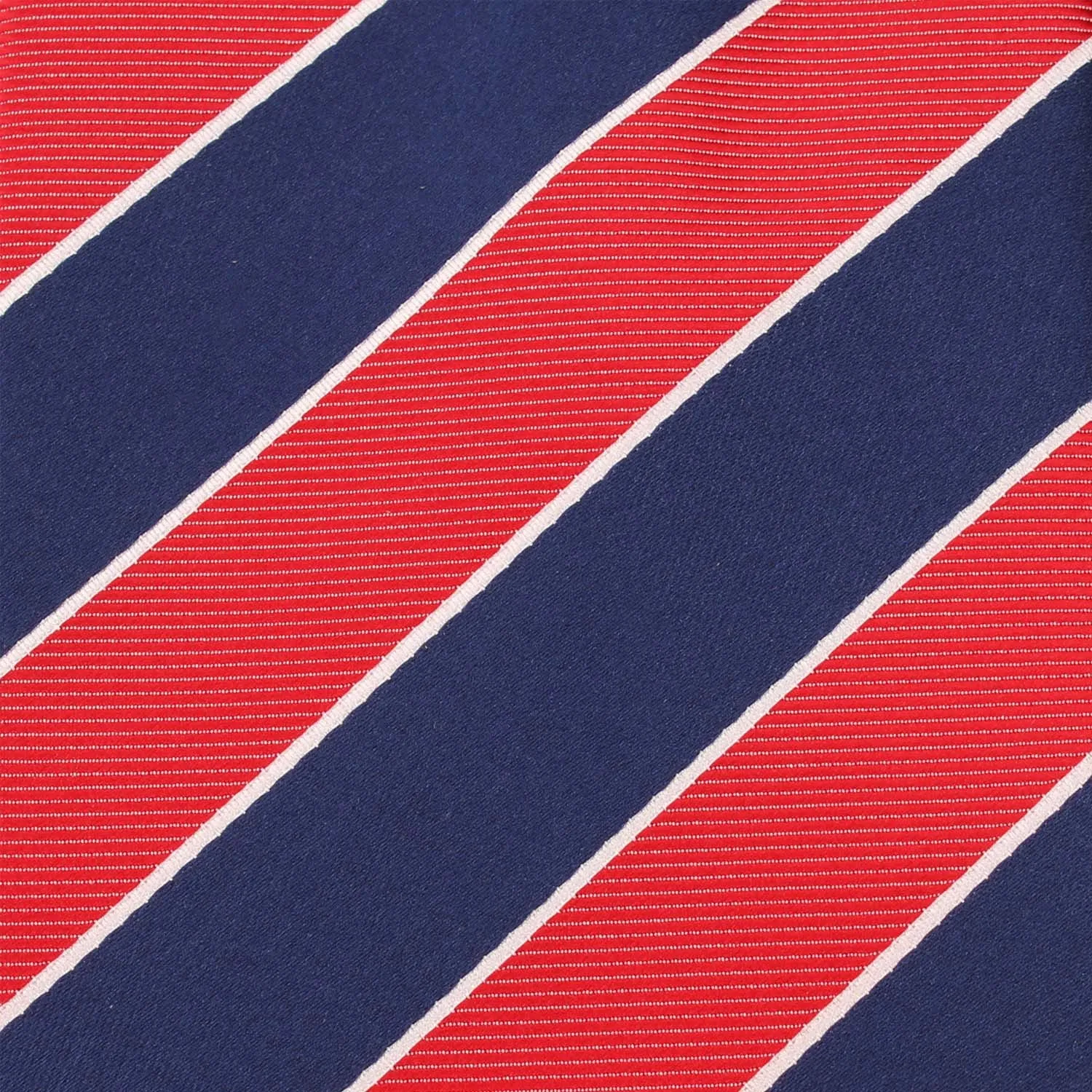 Navy Blue White and Red Diagonal - Skinny Tie