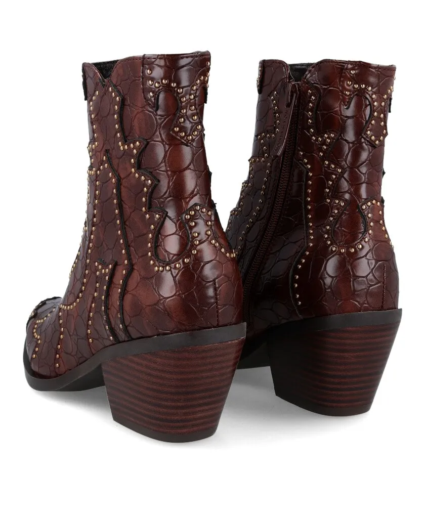 Noa Harmon Miranda side zip cowboy ankle boots