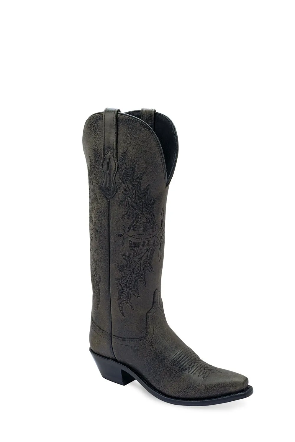 Old West Womens Western Black Leather Cowboy Boots 5.5 B