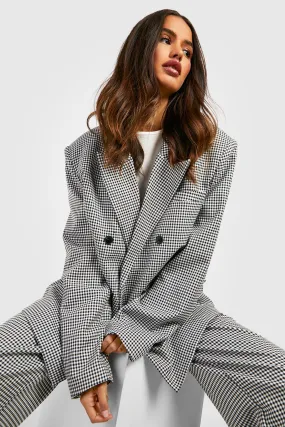 Oversized Dogtooth Tailored Blazer