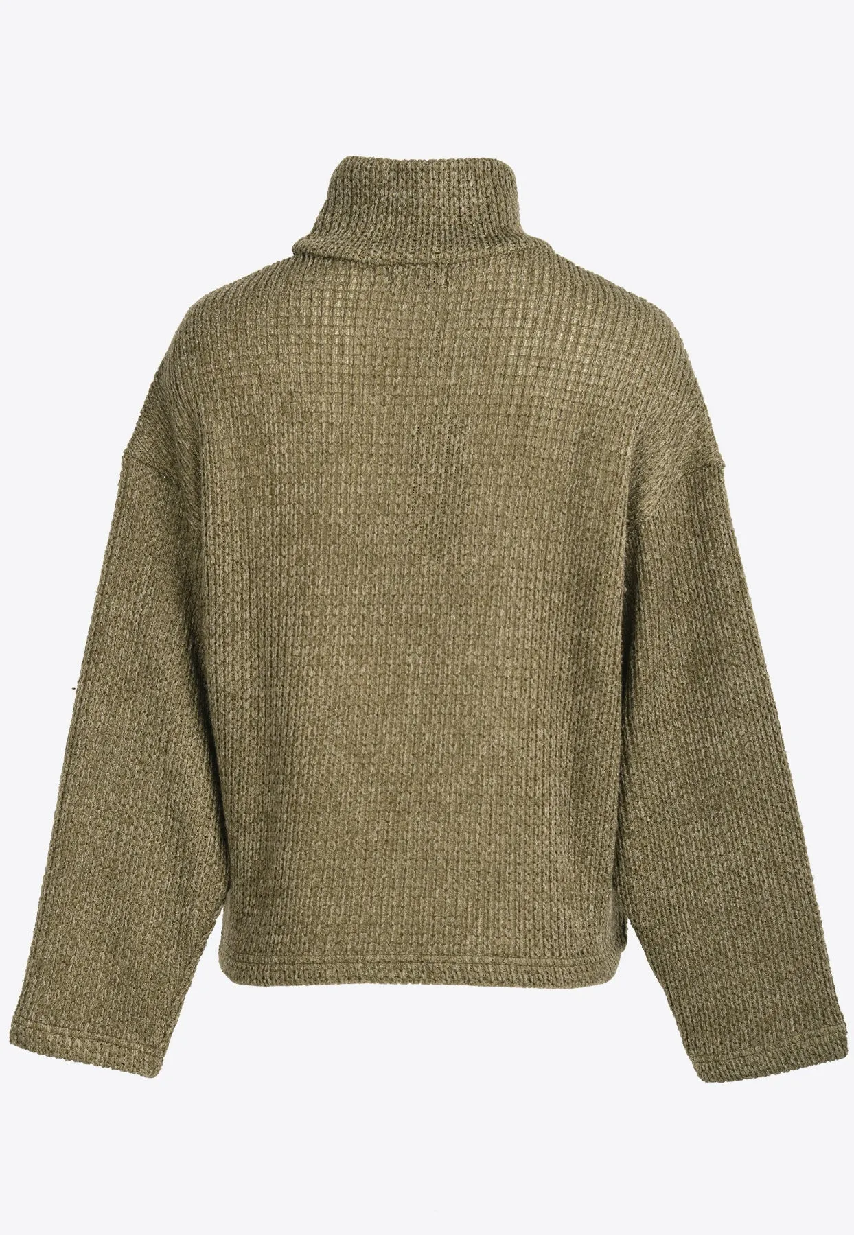 Paneled Knit Turtleneck Sweater