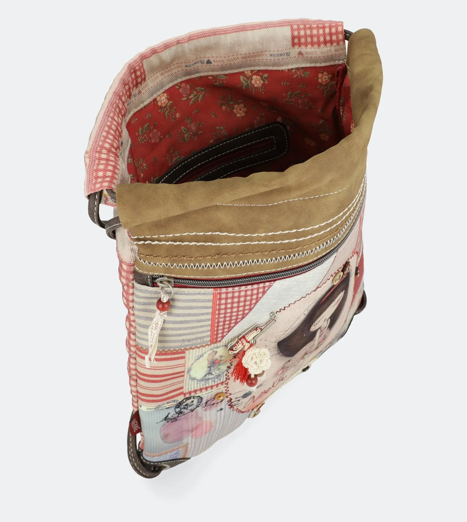 Patchwork backpack bag