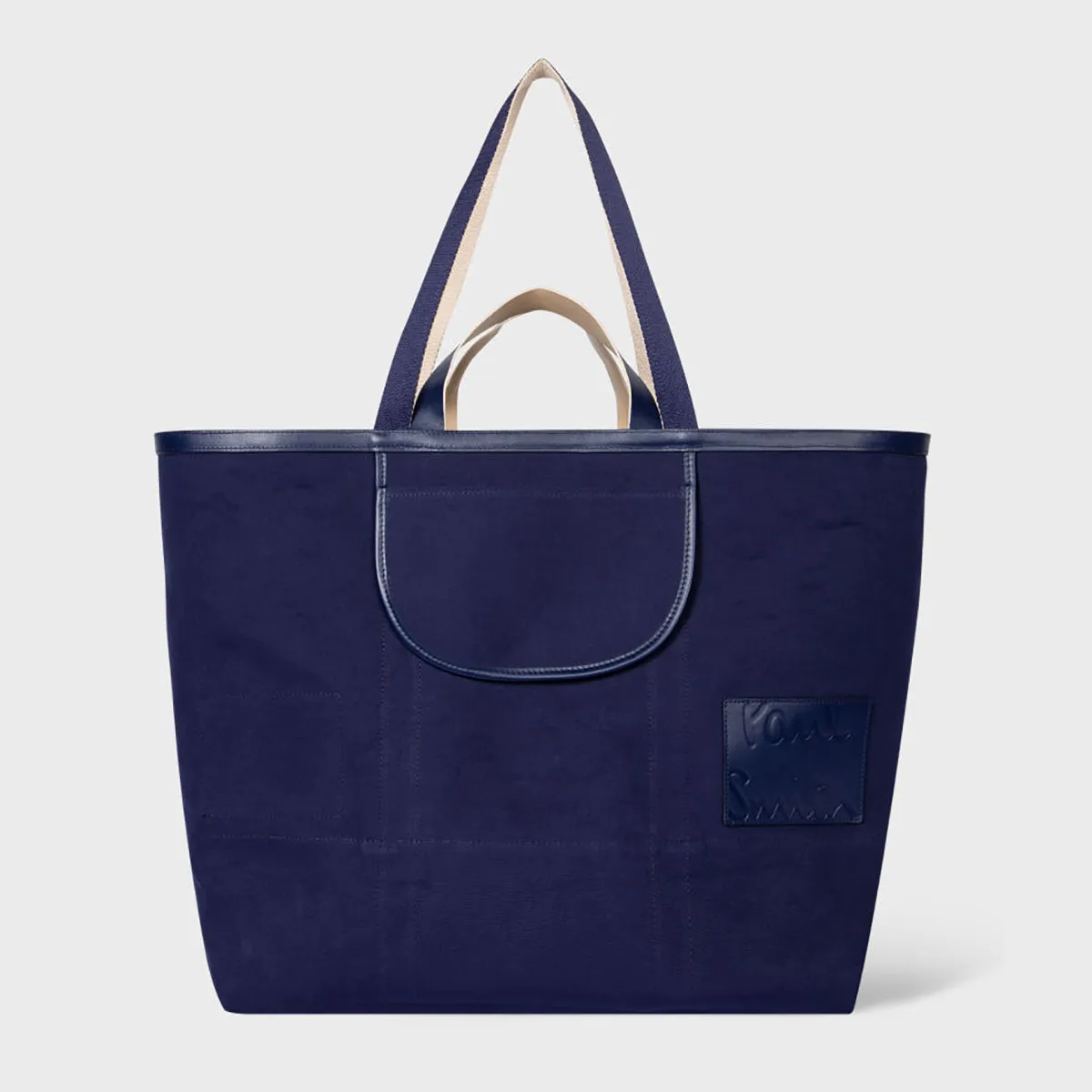 Paul Smith - Reversible Cotton Tote Bag in Ecru/Navy