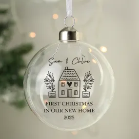 Personalised Home Glass Bauble