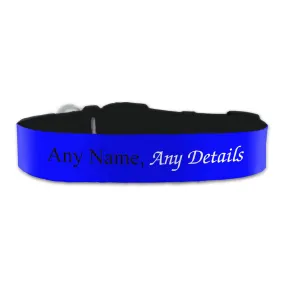 Personalised Large Dog Collar with Blue Background