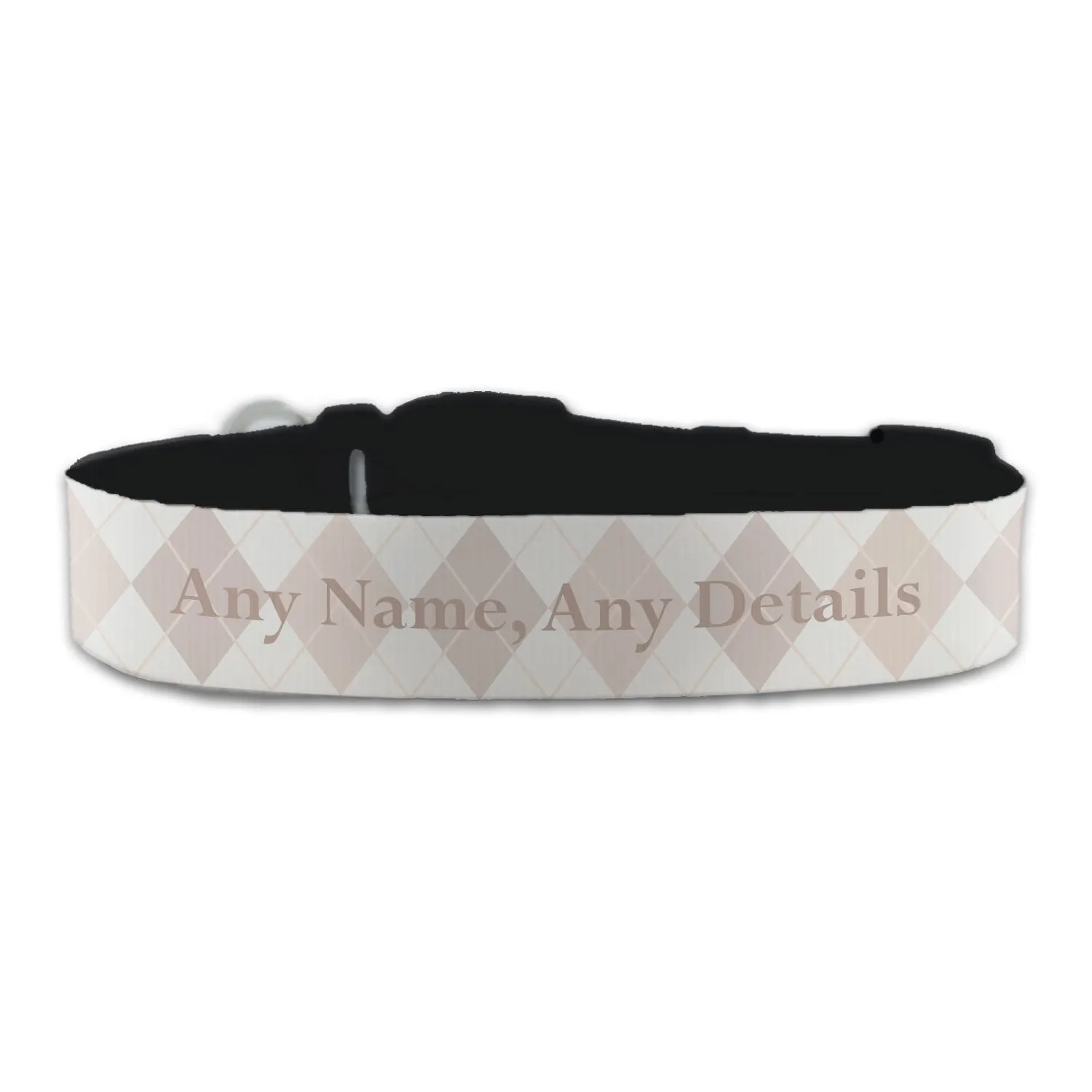 Personalised Large Dog Collar with Square Pattern Background