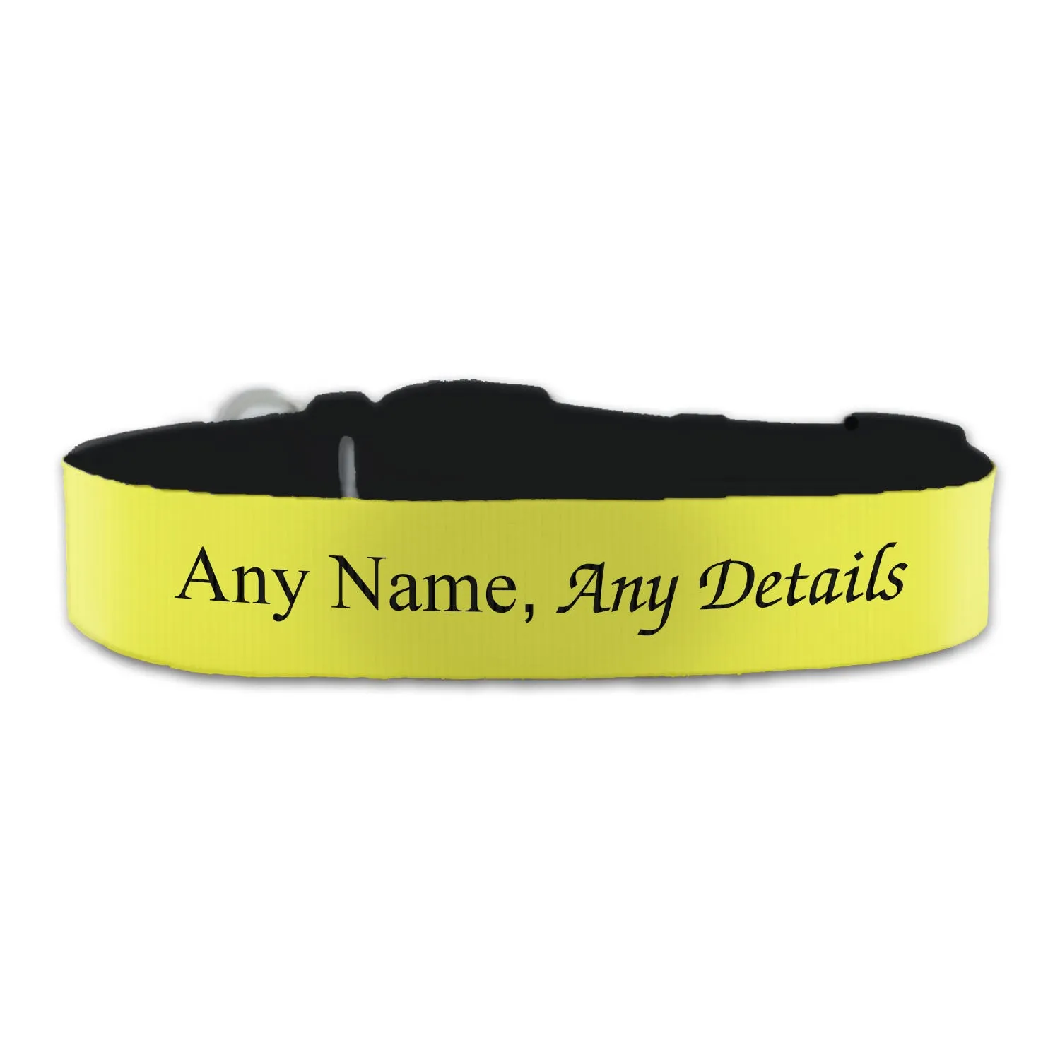 Personalised Large Dog Collar with Yellow Background