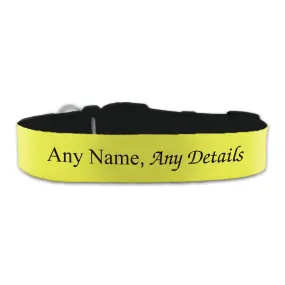 Personalised Large Dog Collar with Yellow Background