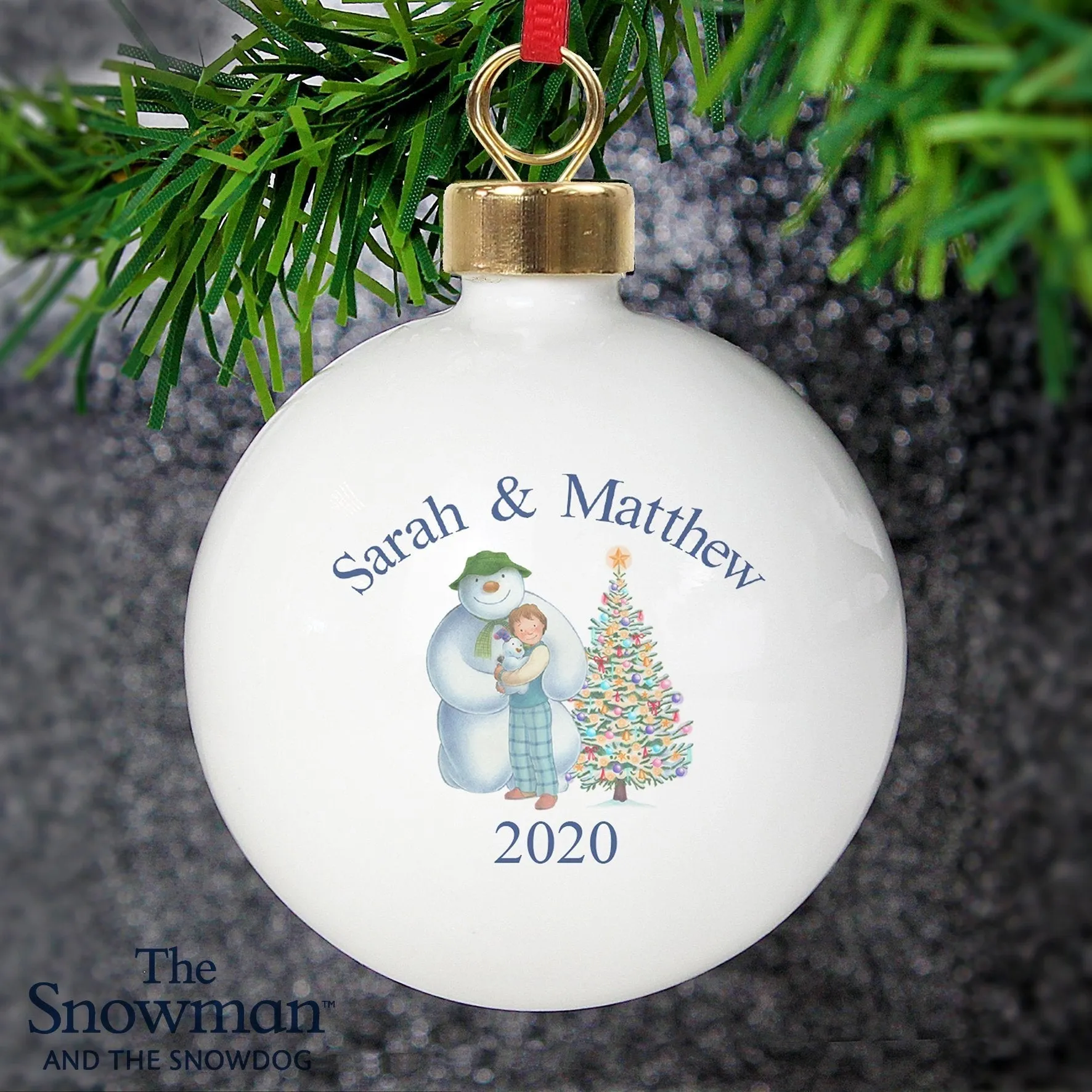 Personalised The Snowman and the Snowdog Friends Bauble