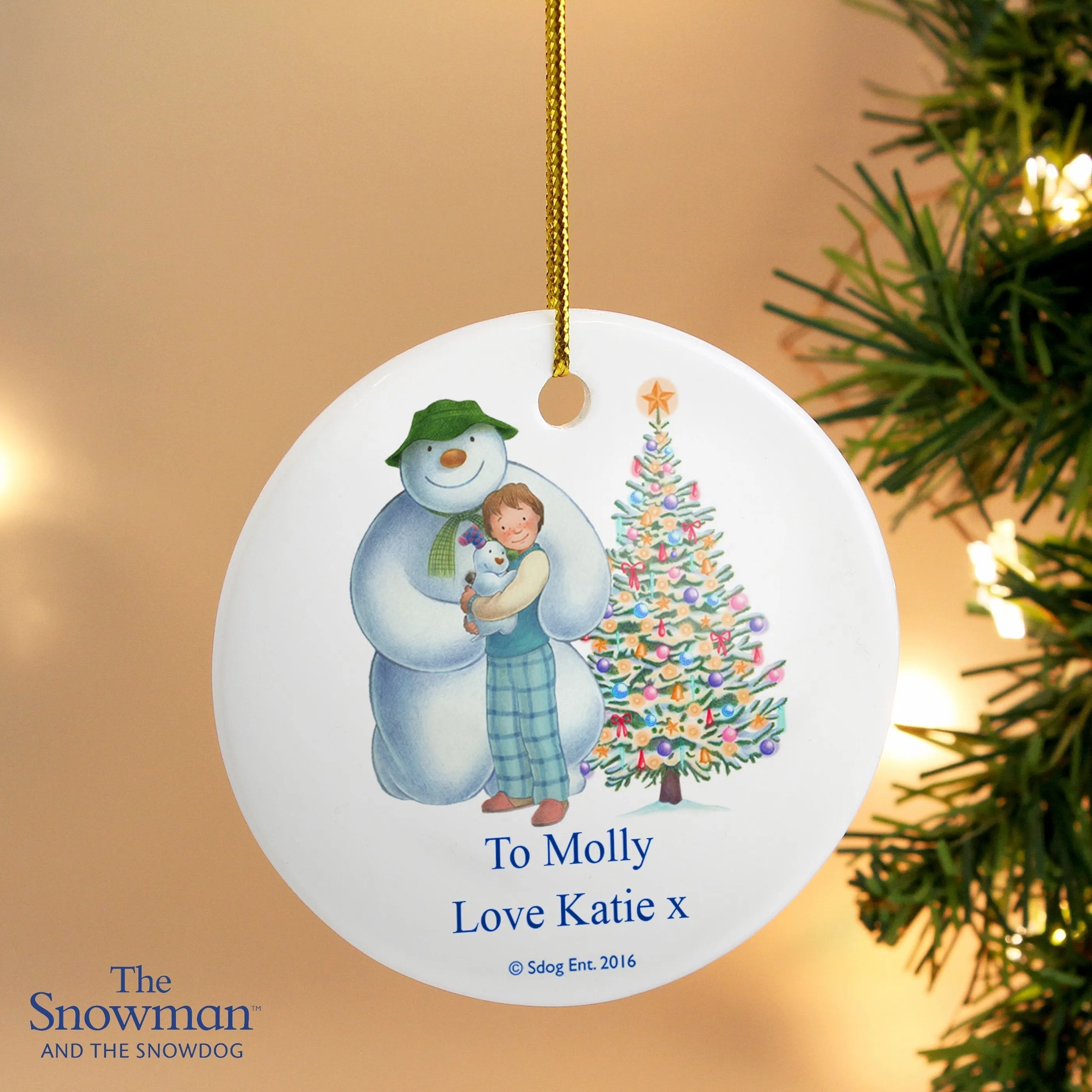 Personalised The Snowman and the Snowdog Friends Bauble